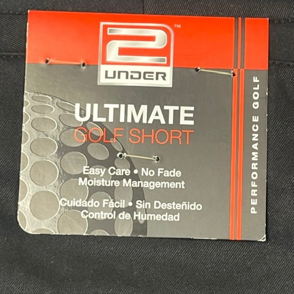 2UNDR Mens Ultimate Golf Shorts 40 Caviar Black Performance Moisture Wicking NWT - Picture 7 of 9